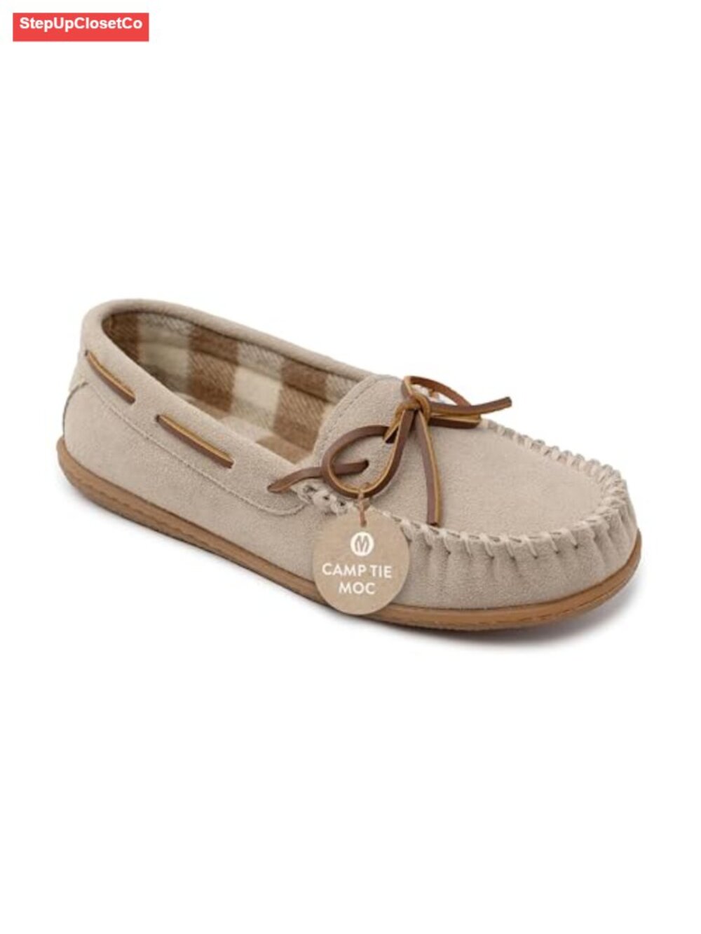 Suede Mocc with Rubber Sole & Plush Pile Lining Cushioned Footbed